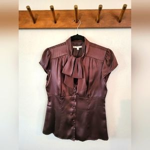 Nanette Lepore Silk Blouse | Chocolate Brown